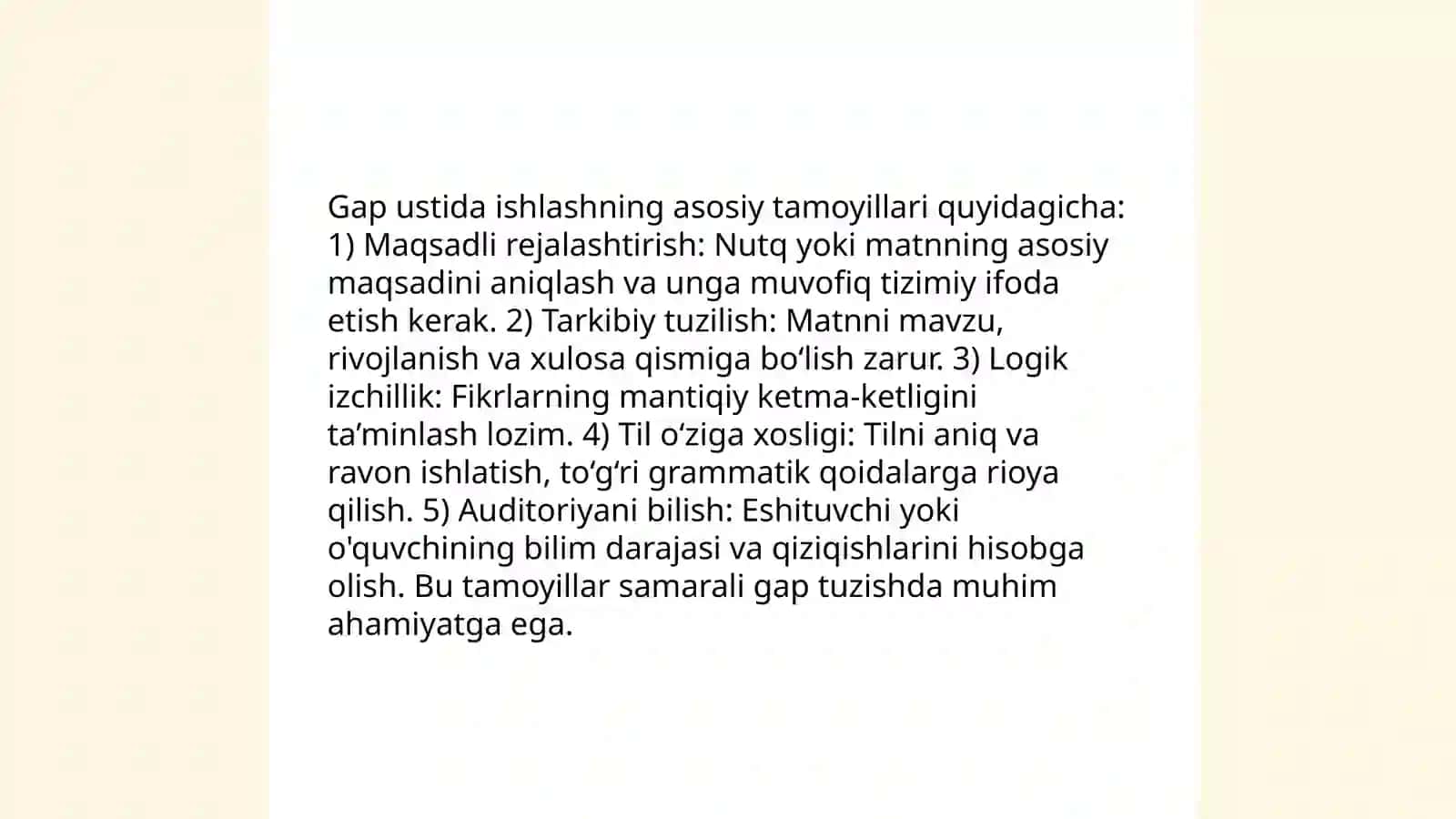 Gap ustida ishlashning asosiy tamoyillari 3