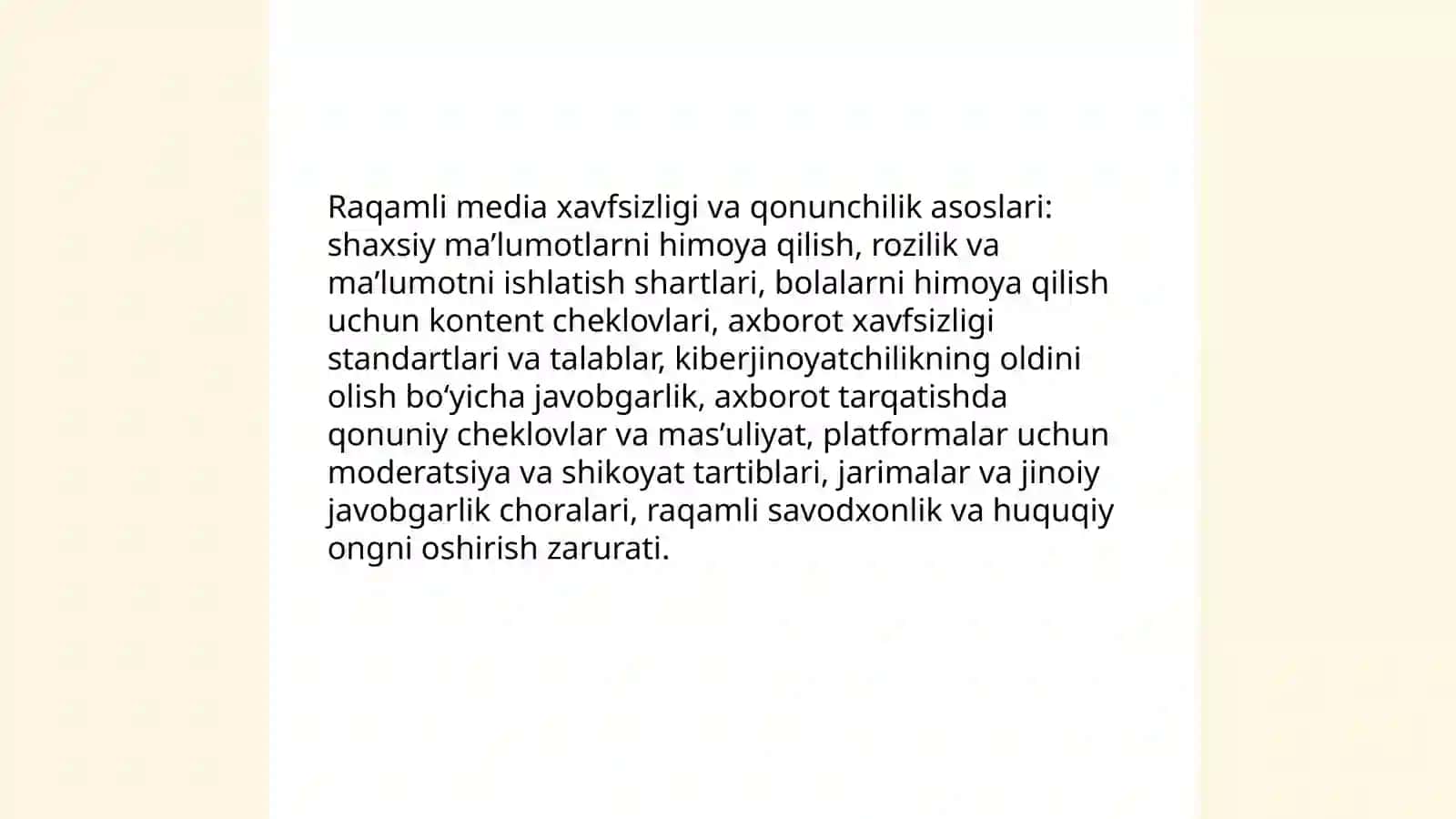 Xavfsiz media ummoni. Huquqiy va tarbiyaviy 3