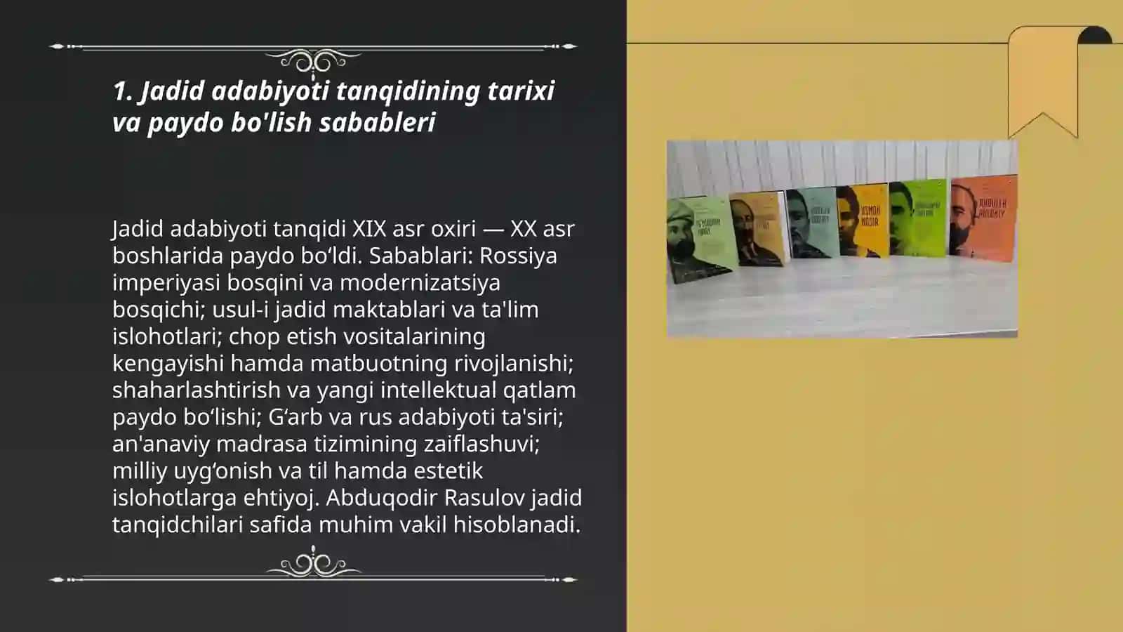 Jadid adabiyoti tanqidining xususiyatlari va asosiy vakillari 3
