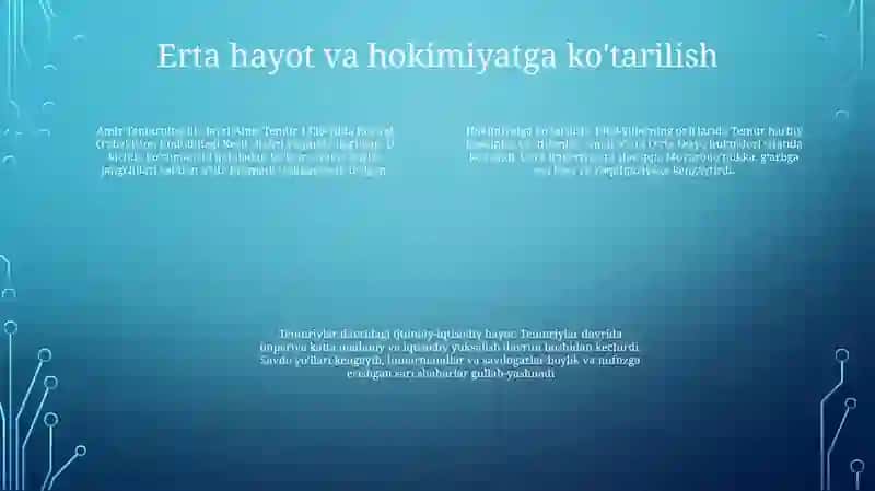 Amir Temur Va Temuriylar Davrida Ijtimoiy-Iqtisodiy Hayoti 3