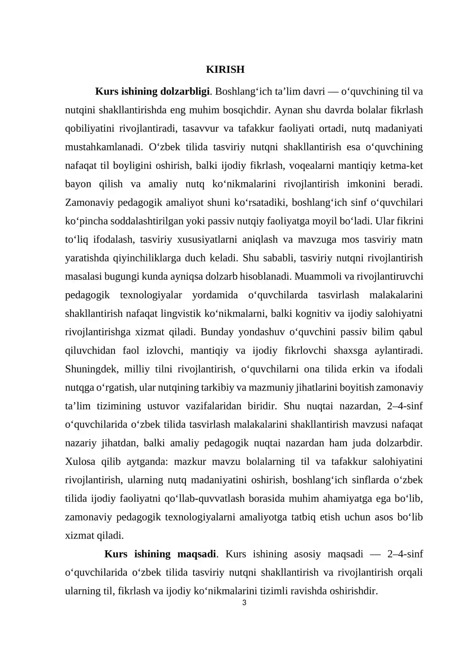 Umumta’lim maktabining 2-4-sinf o‘quvchilarida o‘zbek tilida tasvirlash malakalarini shakllantirish 3