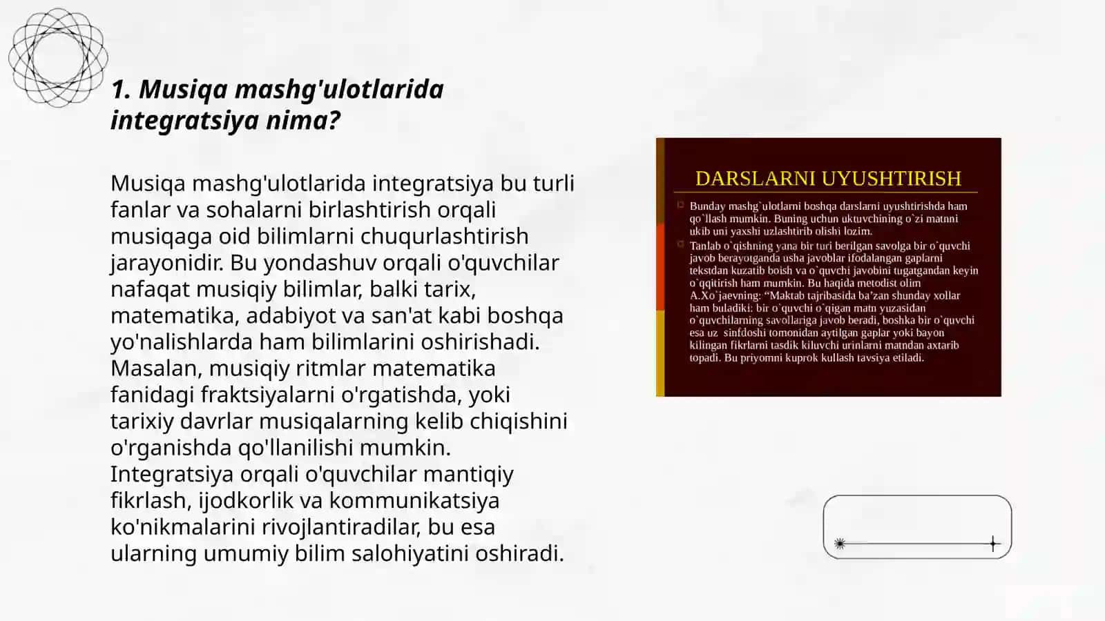 Musiqa mashg'ulotlarida integrallashgan mashg'ulotlarni tashkil etish metodikasi 3