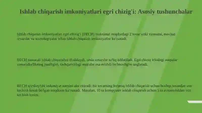 Ishlab chiqarishning imkoniyatlari va uning chegaralari 3