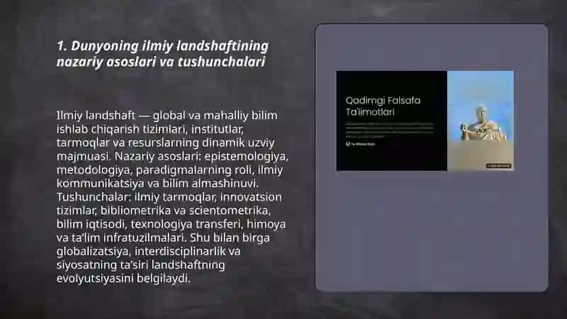 Dunyoning ilmiy landshafti va evolutsiyasi 3