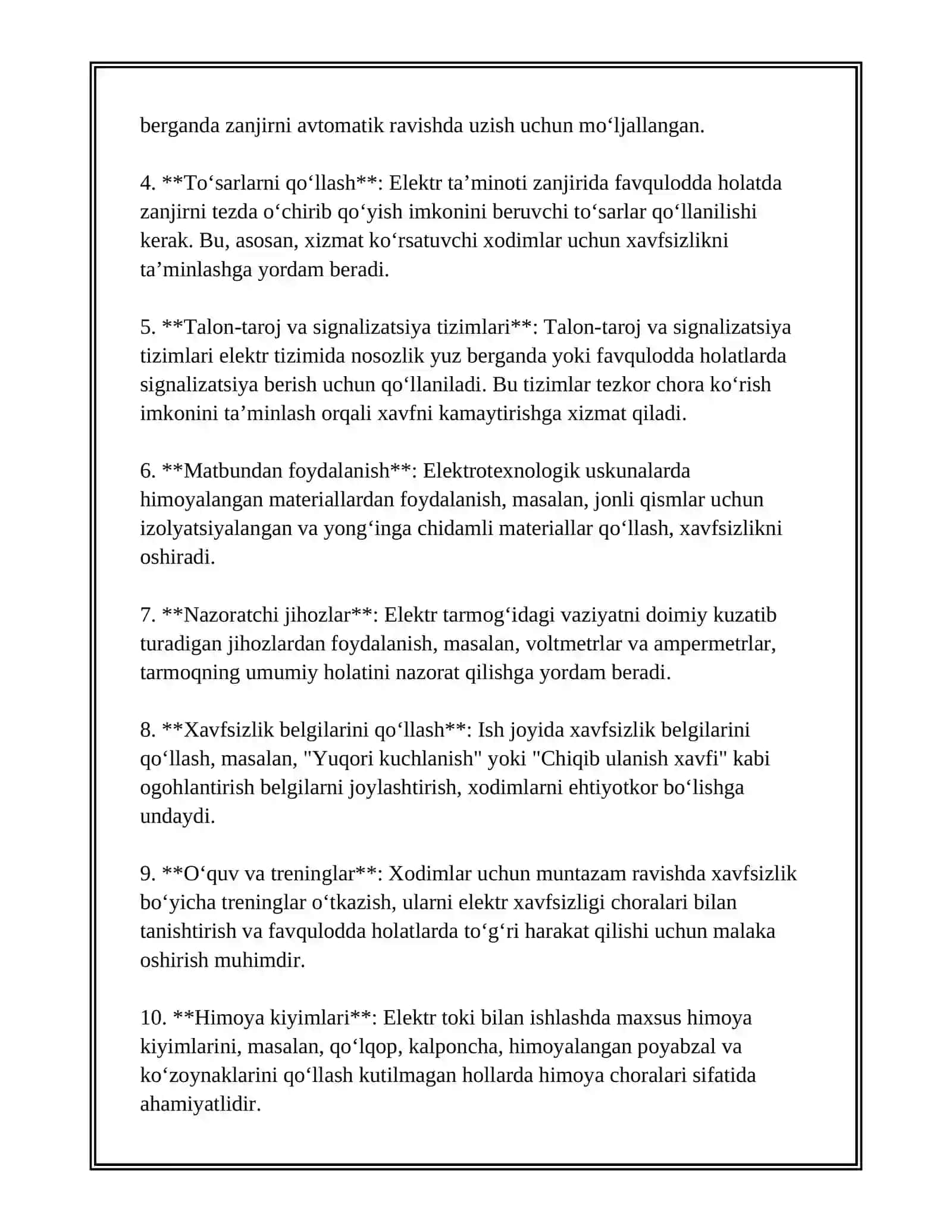 ELEKTROTEXNOLOGIK USKUNALARNI TAʼMIRLASHNING OʻZIGA XOS TOMONLARI 3