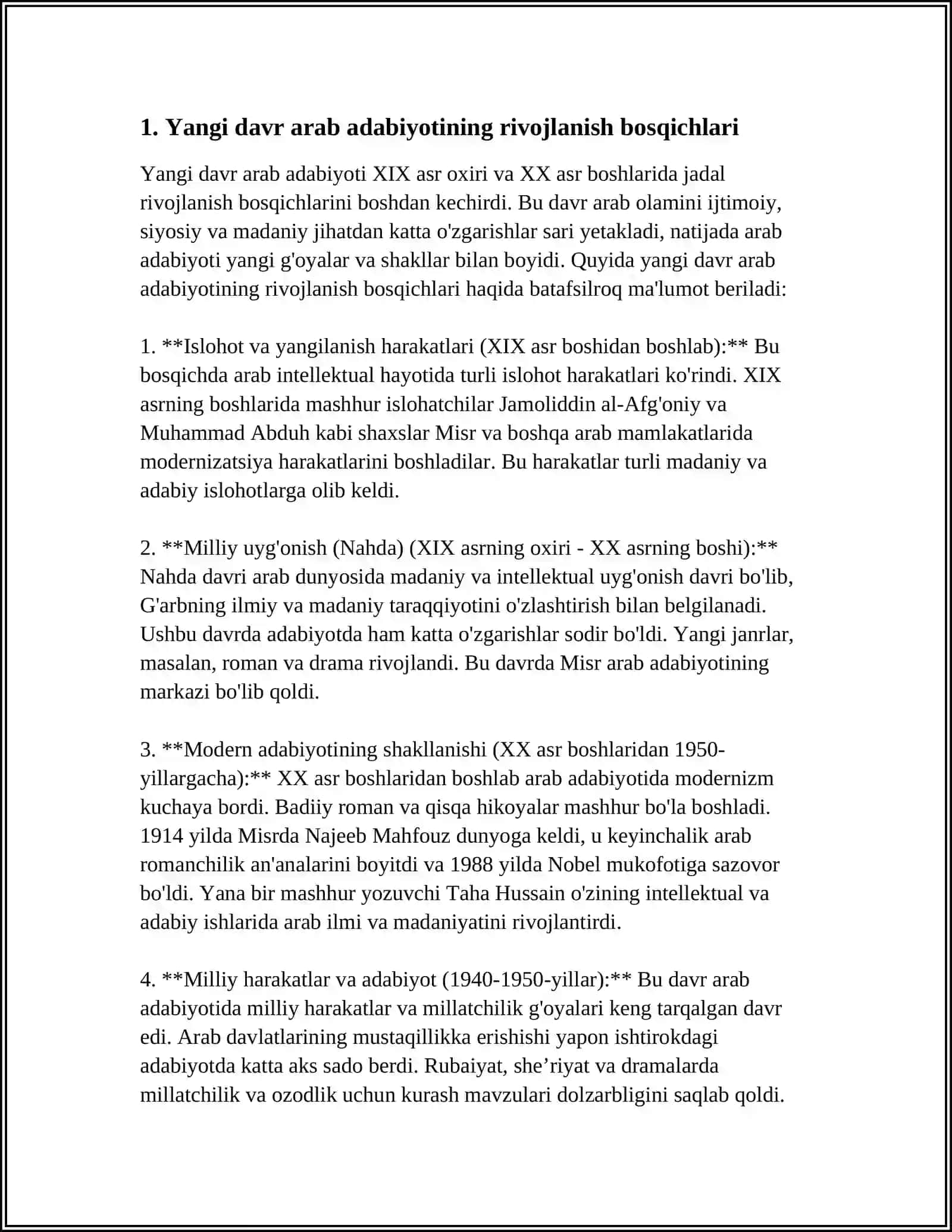 YANGI DAVR ARAB ADABIYOTI HAQIDA 3