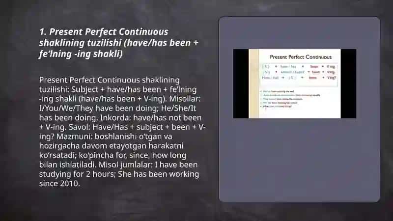 Present Perfect Continuous 3