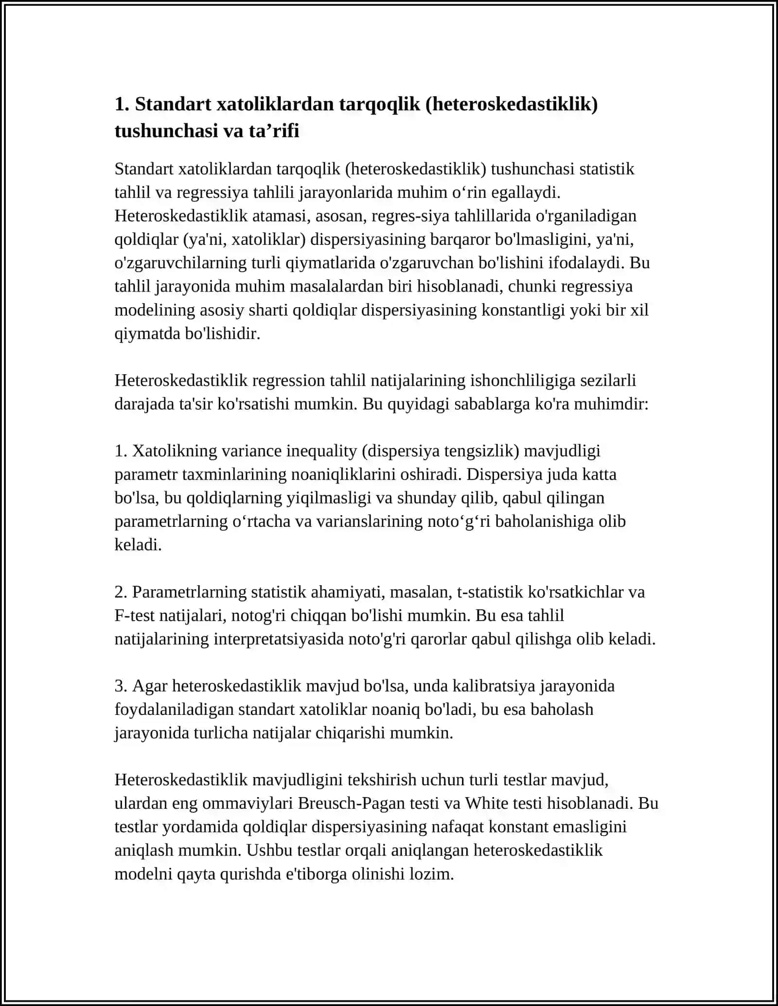 STANDART XATOLIKLARDAN TARQOQLIGI. MULTIKOLLENIARLIK 3