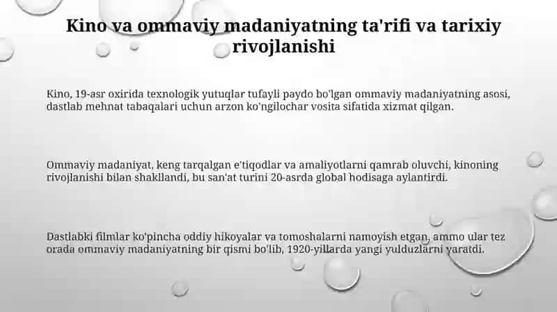 Kino va Ommaviy Madaniyat: Ta'rif va Tarix 3