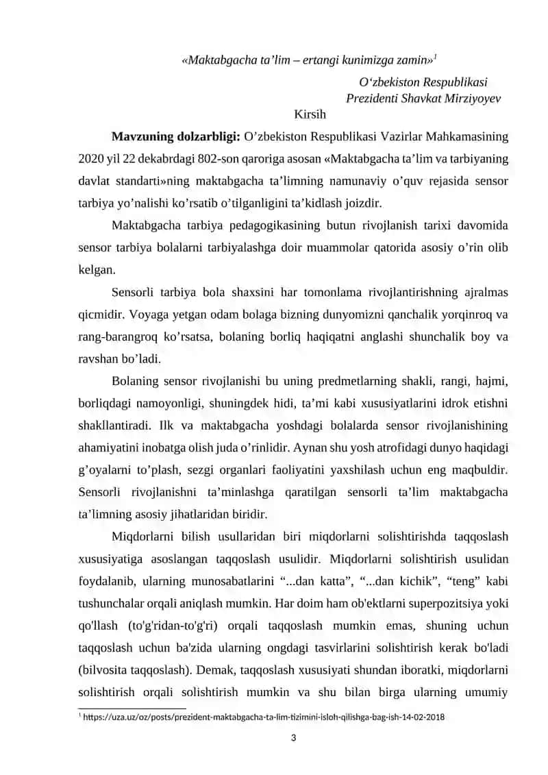 "Maktabgacha yoshdagi bolalarda predmetlarini turli belgilar bo'yicha guruhlashni o'rgatish" 3