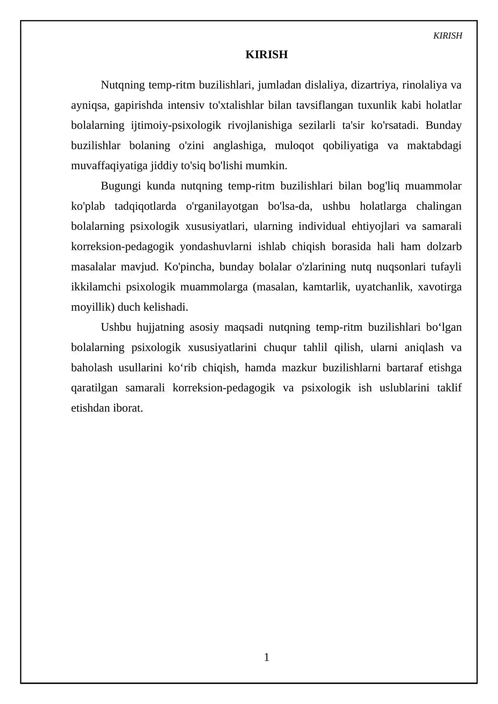 Nutqning temp-ritm buzilishlari boʻlgan bolalarning psixologik xususiyatlari va ularni tekshirish va korreksiyalash 3