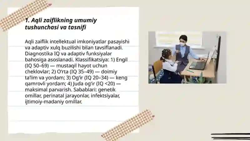 Aqli zaiflikning umumiy tushunchasi va tasnifi 3