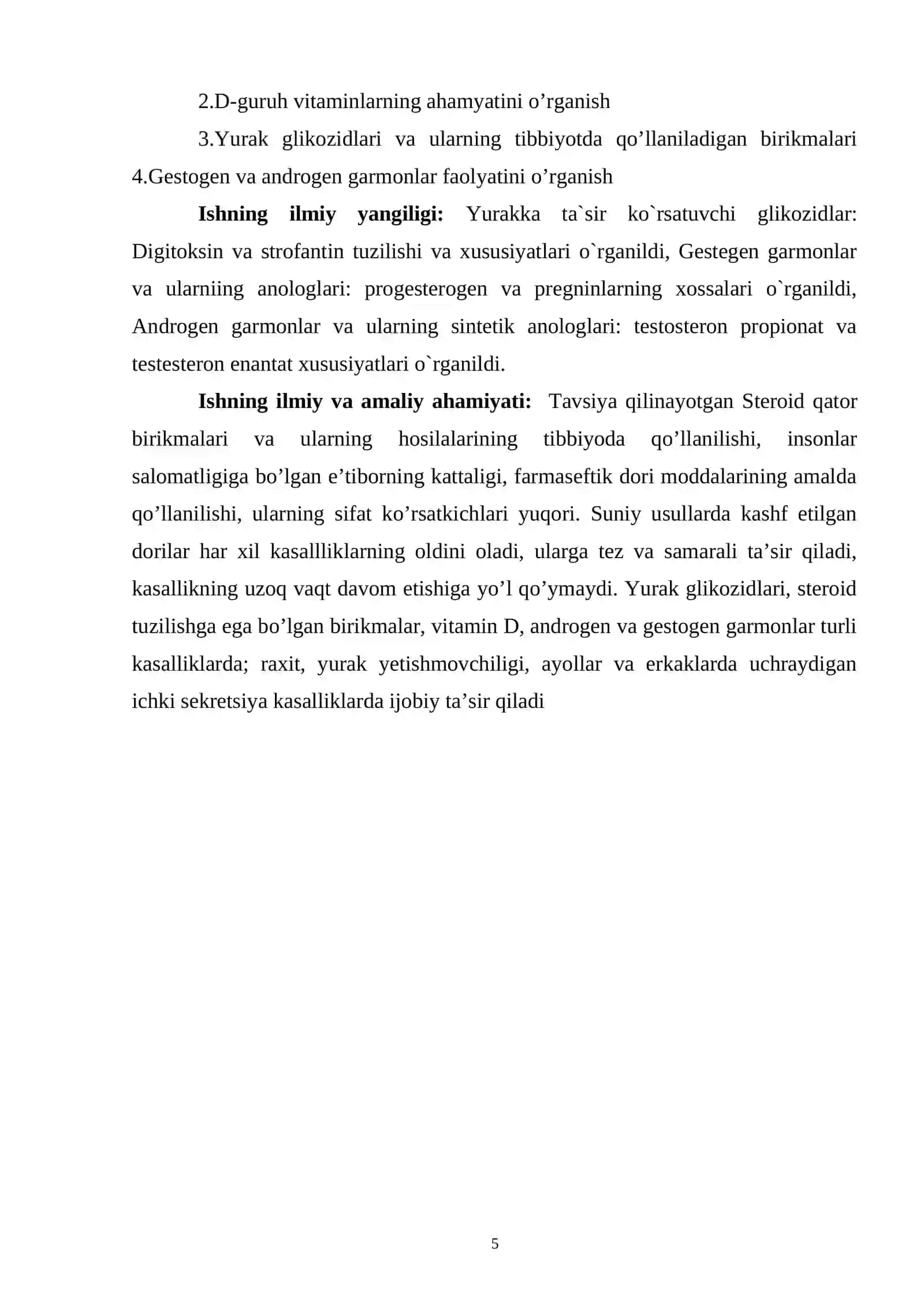 Steroid qator birikmalar va ularning tibbiyotda tutgan o’rni 3