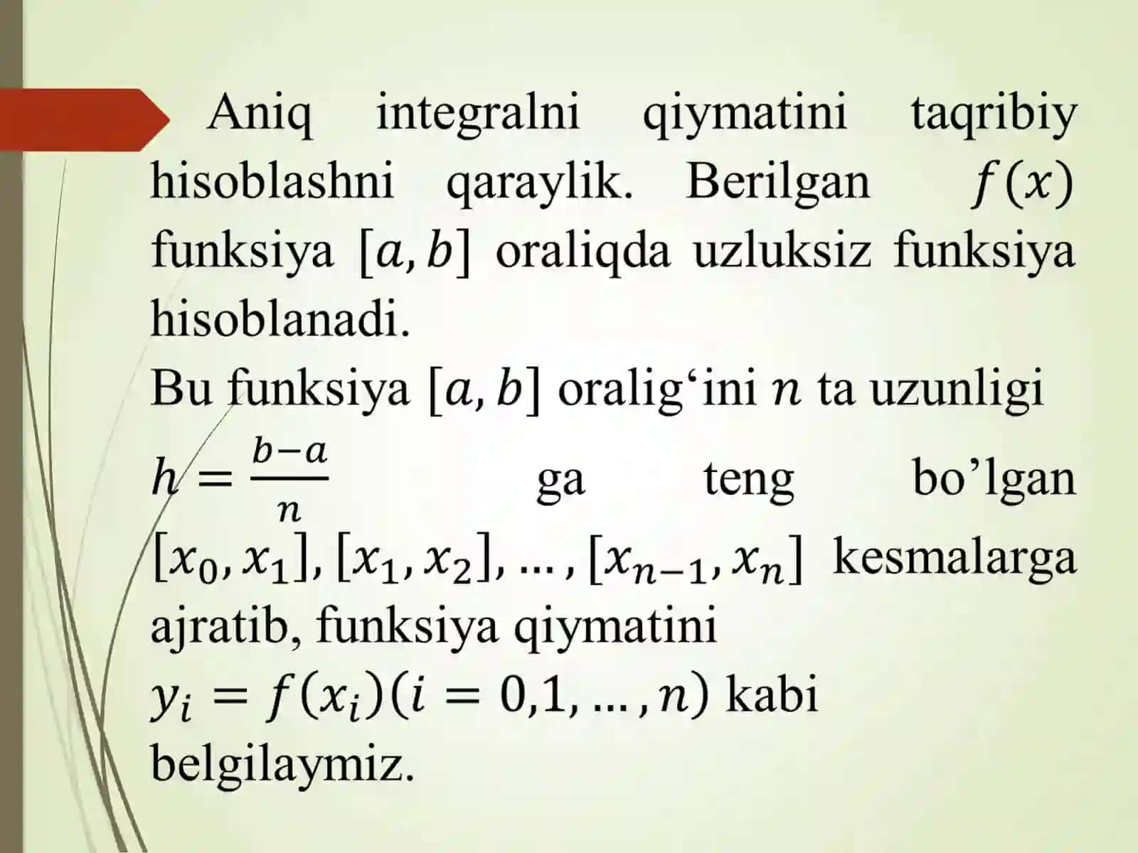 Tarmoqlanuvchi algoritmlar. Algebraik va transendent tenglamalarni taqribiyyechish usullari 3