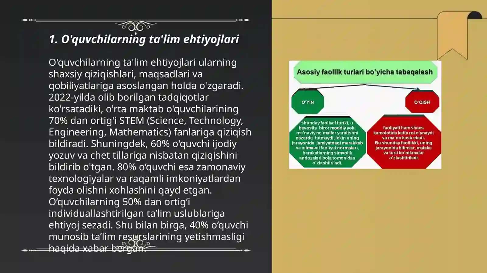 O'quvchilar qiziqishlarini o'rganish va uni tahlili 3