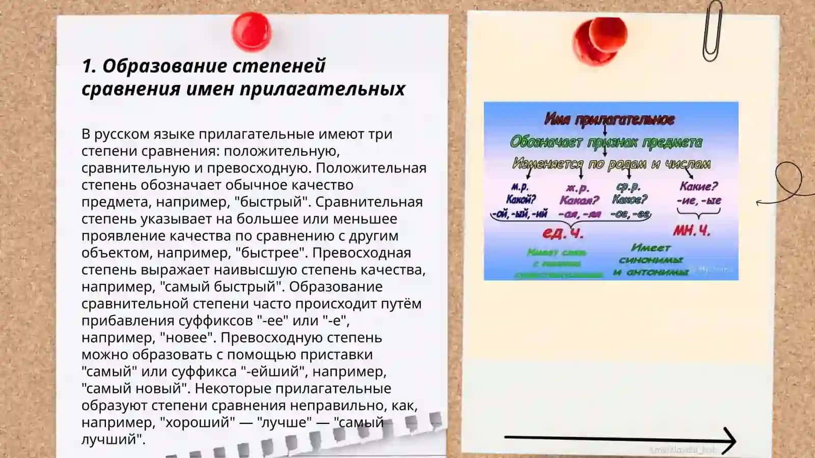 Выражение имен прилагательных 3