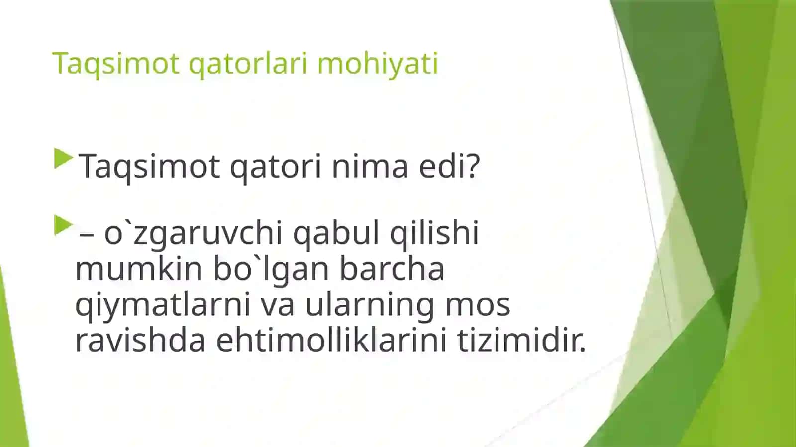 Uzluksiz tasodifiy miqdorlarning iqtisodiy xavflarni baholashda qo‘llanilishi 3