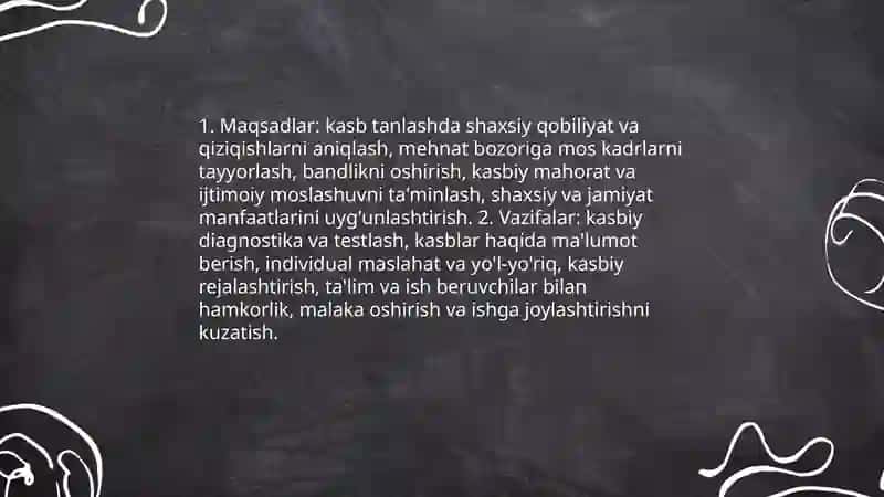 Kasb-hunarga yŏnaltirish ishining yŏnalishlari 3