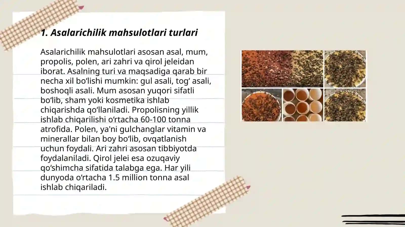 Asalarichilik mahsulotlari klasifikatsyasi 3