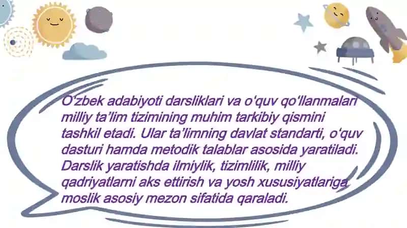 Oʻzbek adabiyotidan darslik va oʻquv qoʻllanmalarining boblari va mavzularini oʻrganish 3