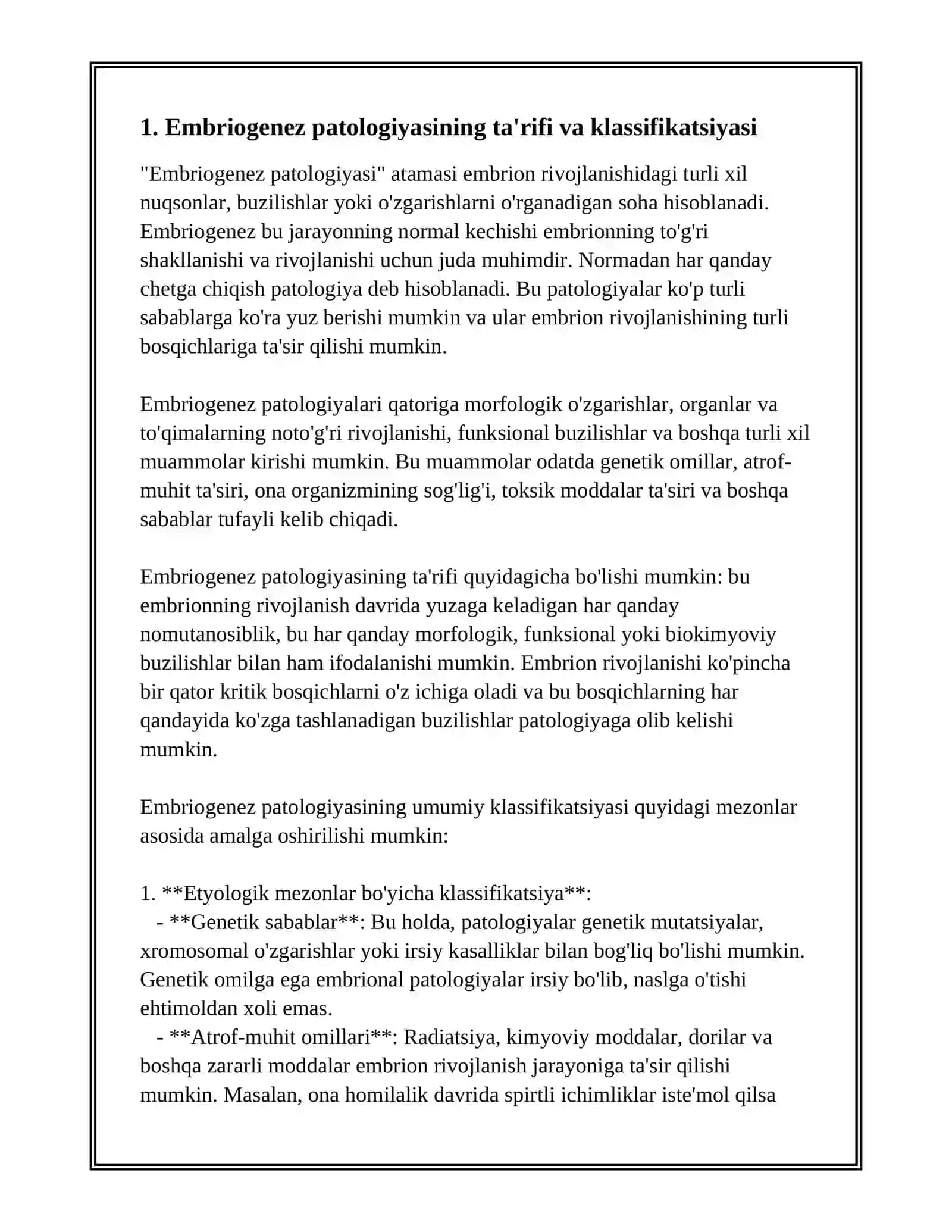 EMBRIOGENEZ PATOLOGIYASI 3