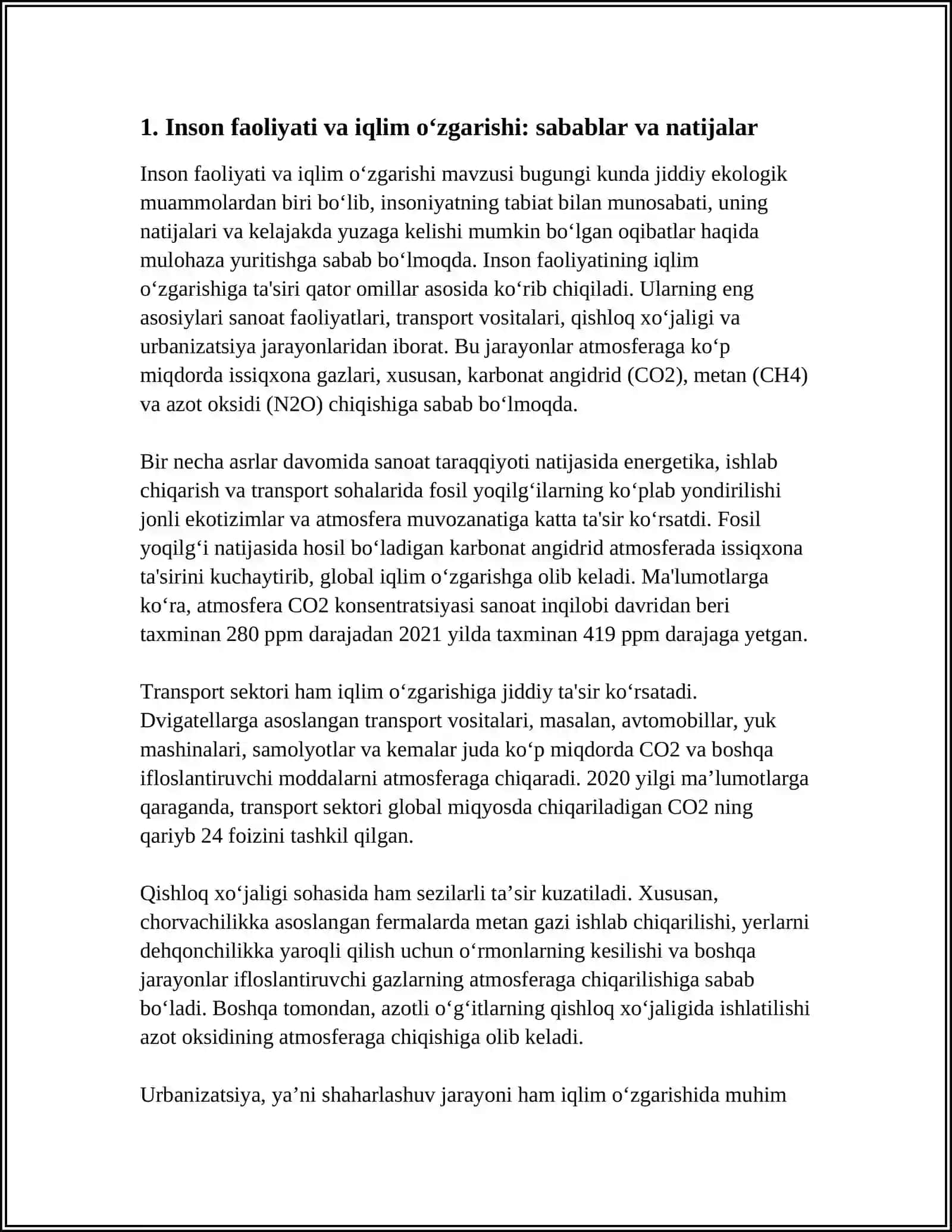 INSON FAOLIYATINING TABIATGA TA’SIRI VA TABIATNING JAVOBI 3