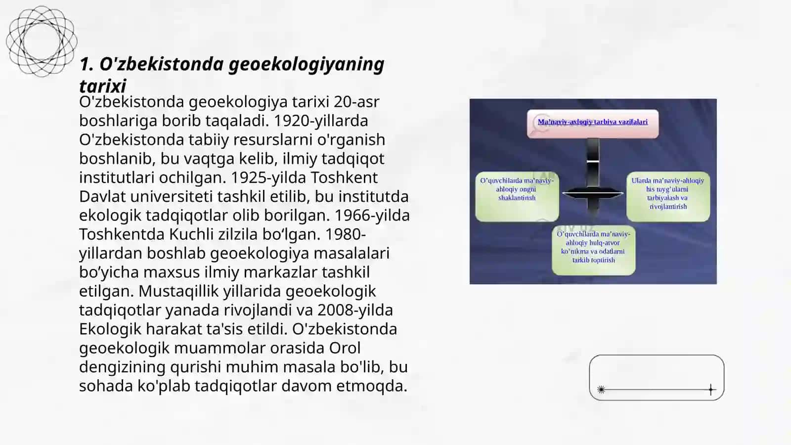 O'zbekistonda geoekologiyaning rivojlanishi va hozirgi holatini tahlil qilish 3