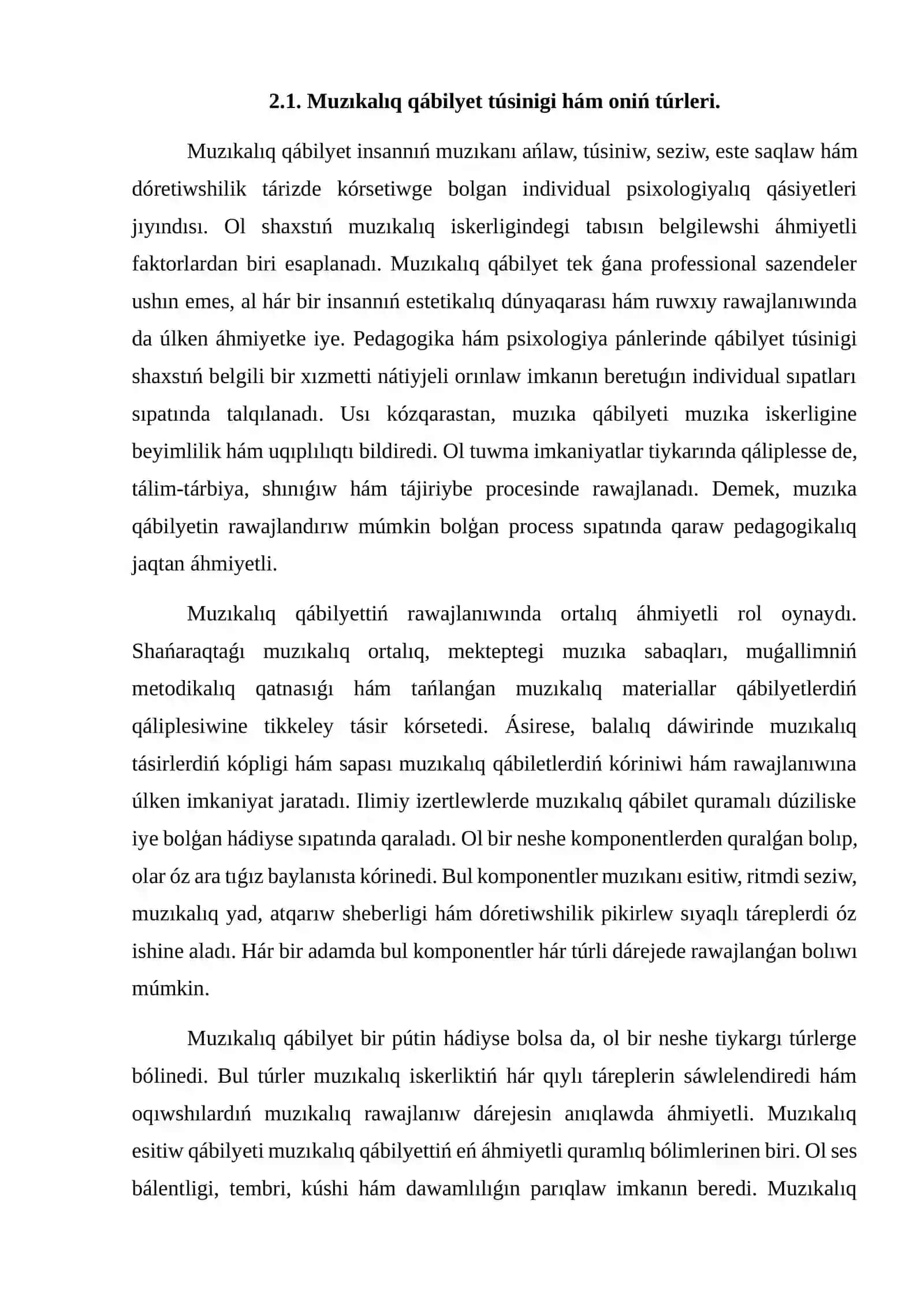 Muzıkalıq qábiliyet hám tıńlaw kónlikpelerin rawajlandırıwǵa tiyisli metodikalıq usınıslar 3