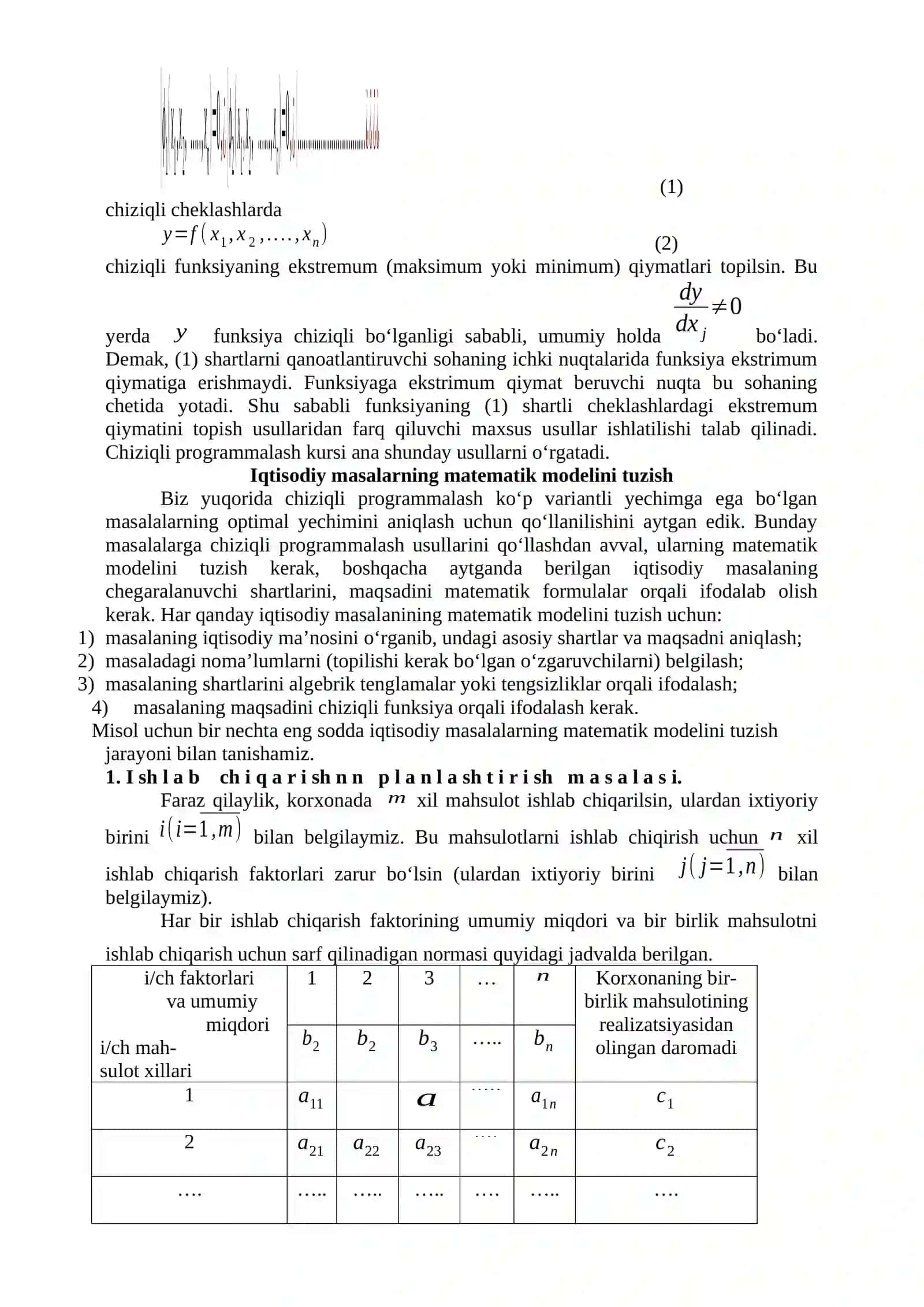 MAVZU. CHIZIQLI PROGRAMMALASHTIRISH NAZARIYASI ASOSLARI 3