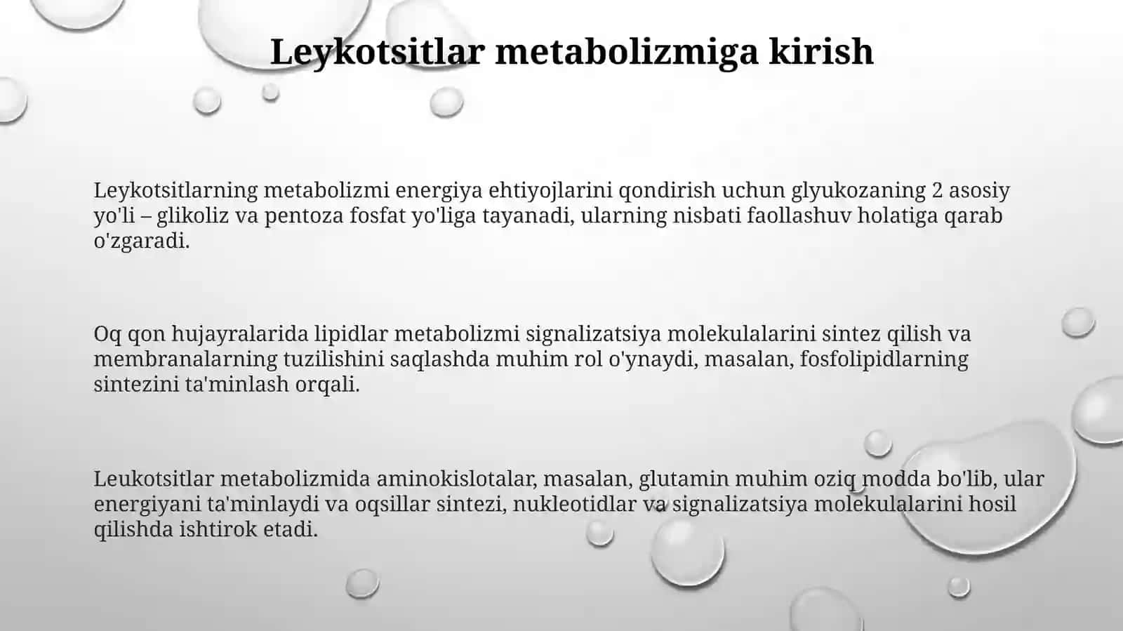 Leykotsitlar xususiyatlar i Metabolizmi 3