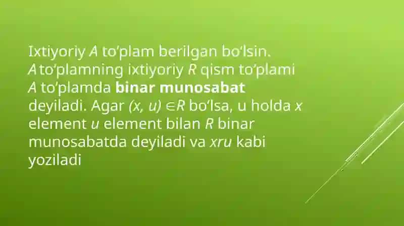 Binar Munosabatlar 3