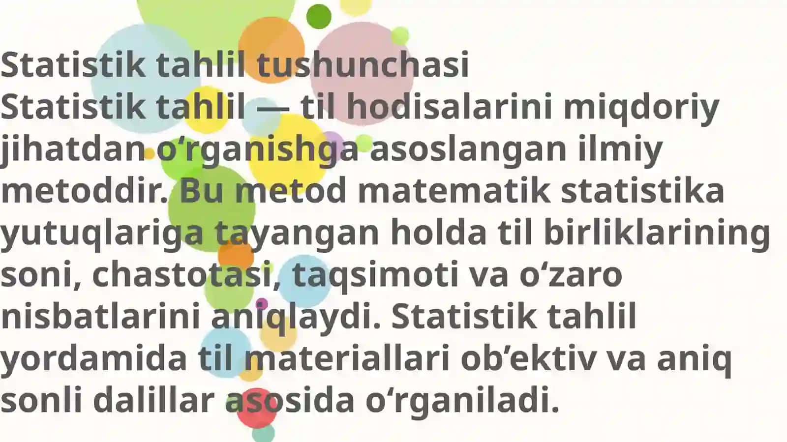 Tilshunoslikda statistik tahlil 3