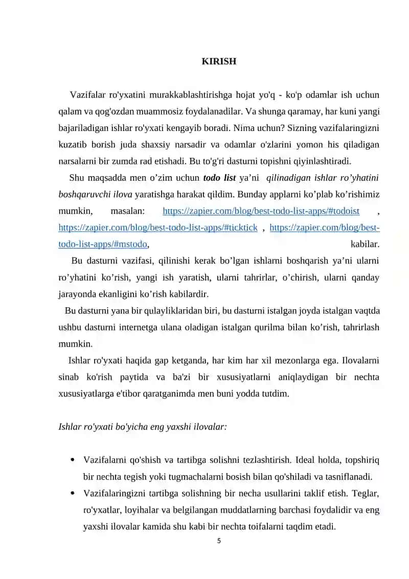 Qilinishi kerak bo’lgan ishlarni boshqarish (ToDoList App) 3