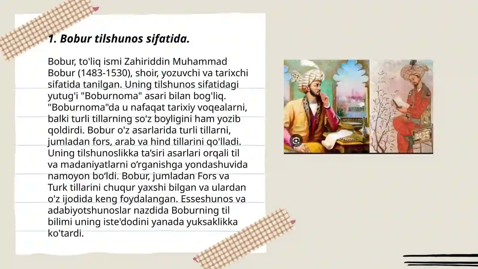Boburning tilshunoslikka oid qarashlari 3