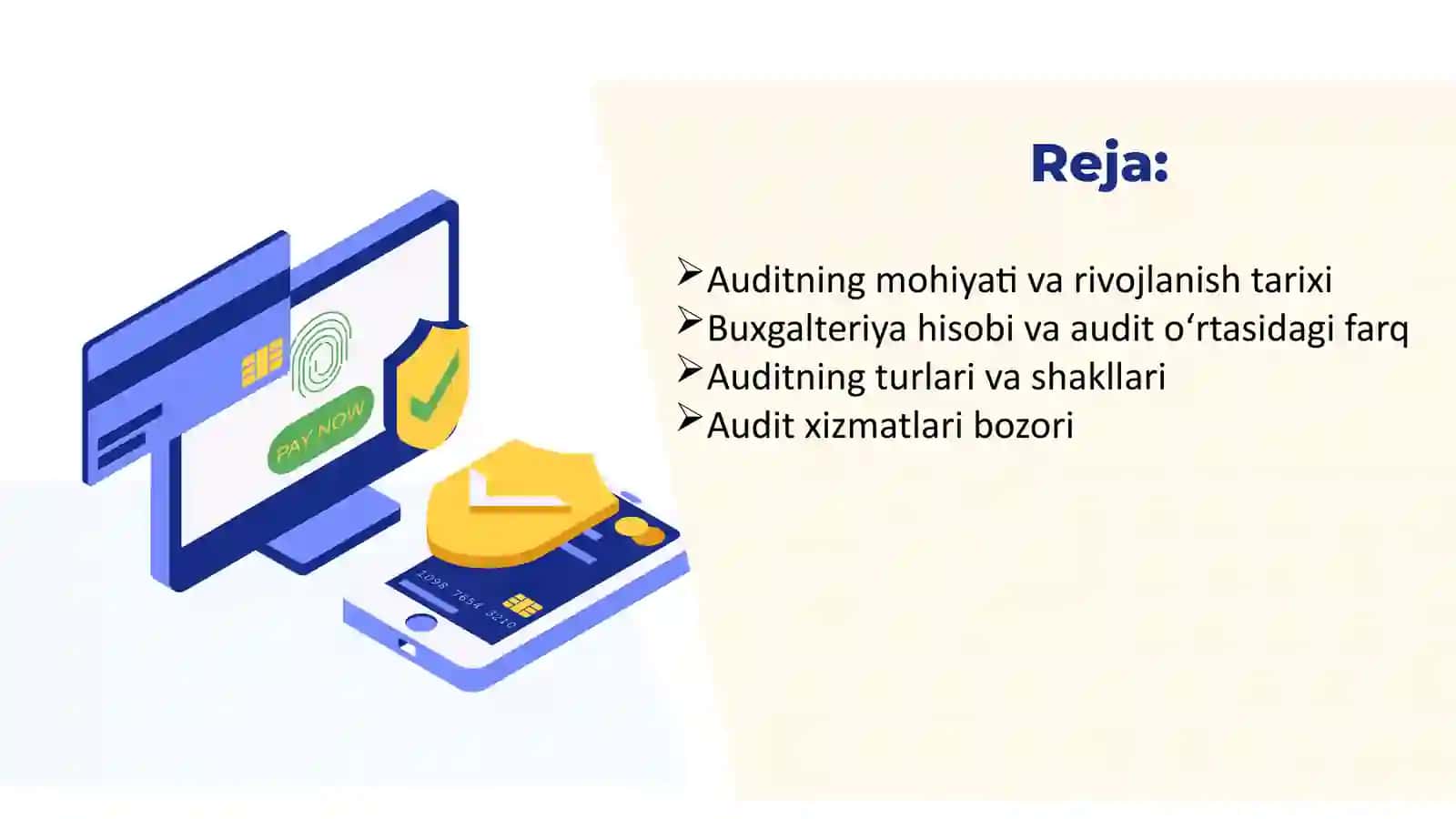 Abdullayev Nurmuhammadning Audit fanidan tayyorlagan taqdimoti 3