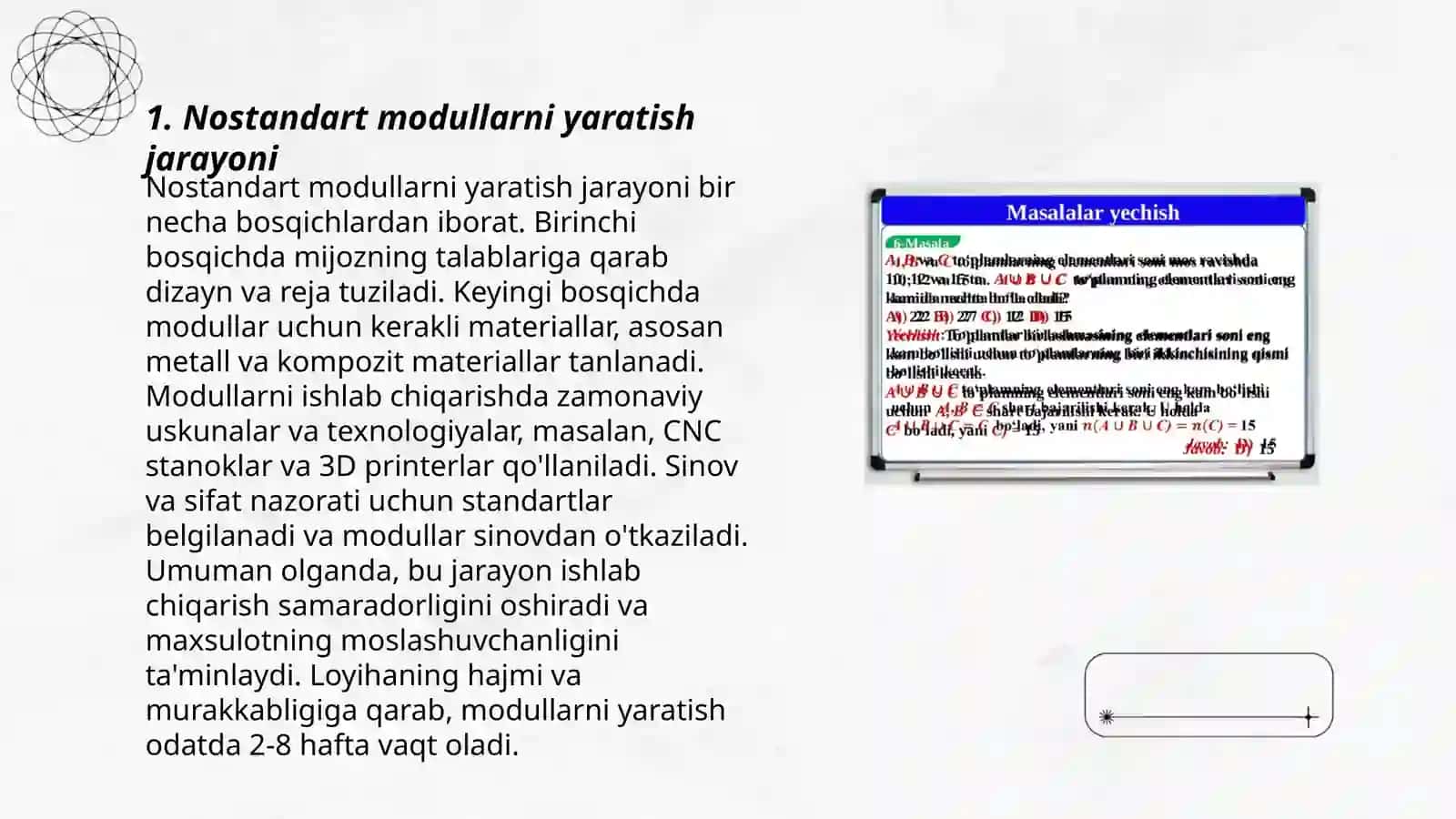 Nostandart modullarni yaratish va ularni dasturda qo'llash 3
