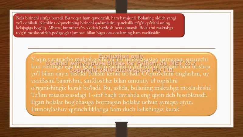 Kichik maktab yoshidagi bolaning maktabga moslashishi muammosi 3