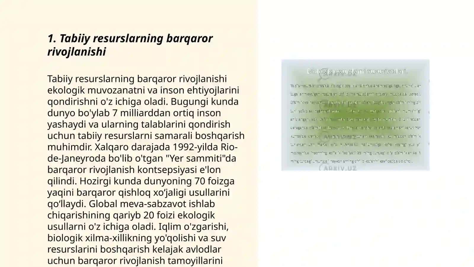 Tabiiy resurslardan oqilona foydalanish va ularning barqarorligi 3