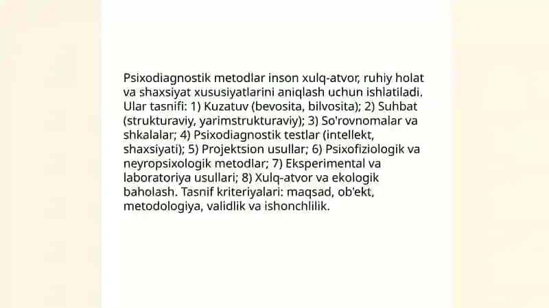 Psixodiagnostik tekshiruv va tadqiqotlar 3