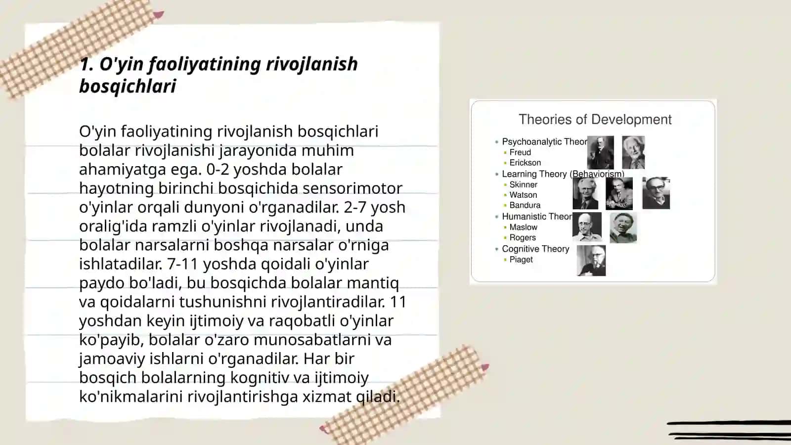 O‘yin faoloyatining psixologik nazariyalari 3