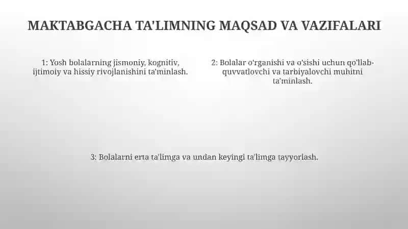 Maktabgacha TaʼLim Tashkiloti Faoliyati 3