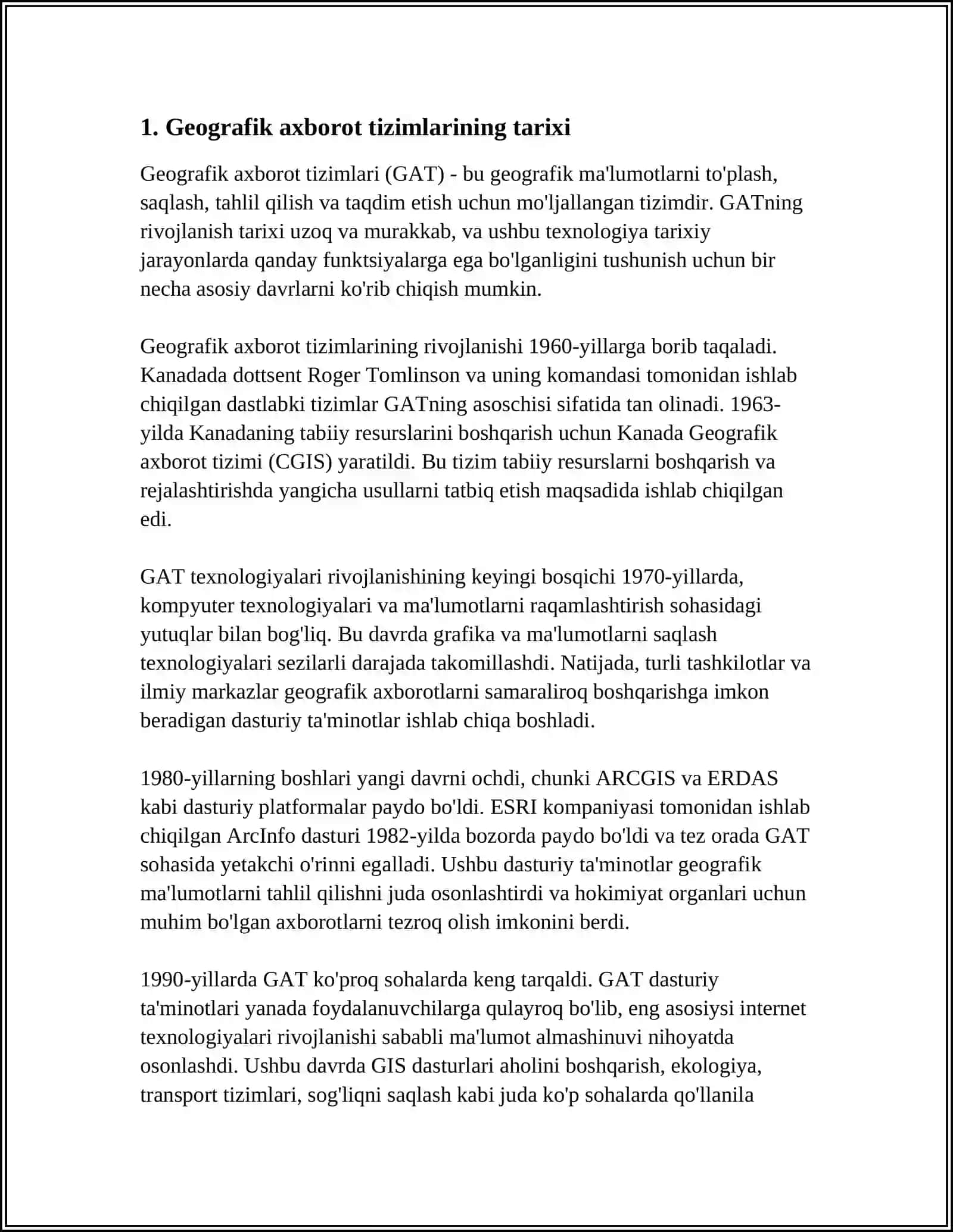 GIS TARIXI VA UNING ARXEOLOGIYADA QOʻLLANISHI 3