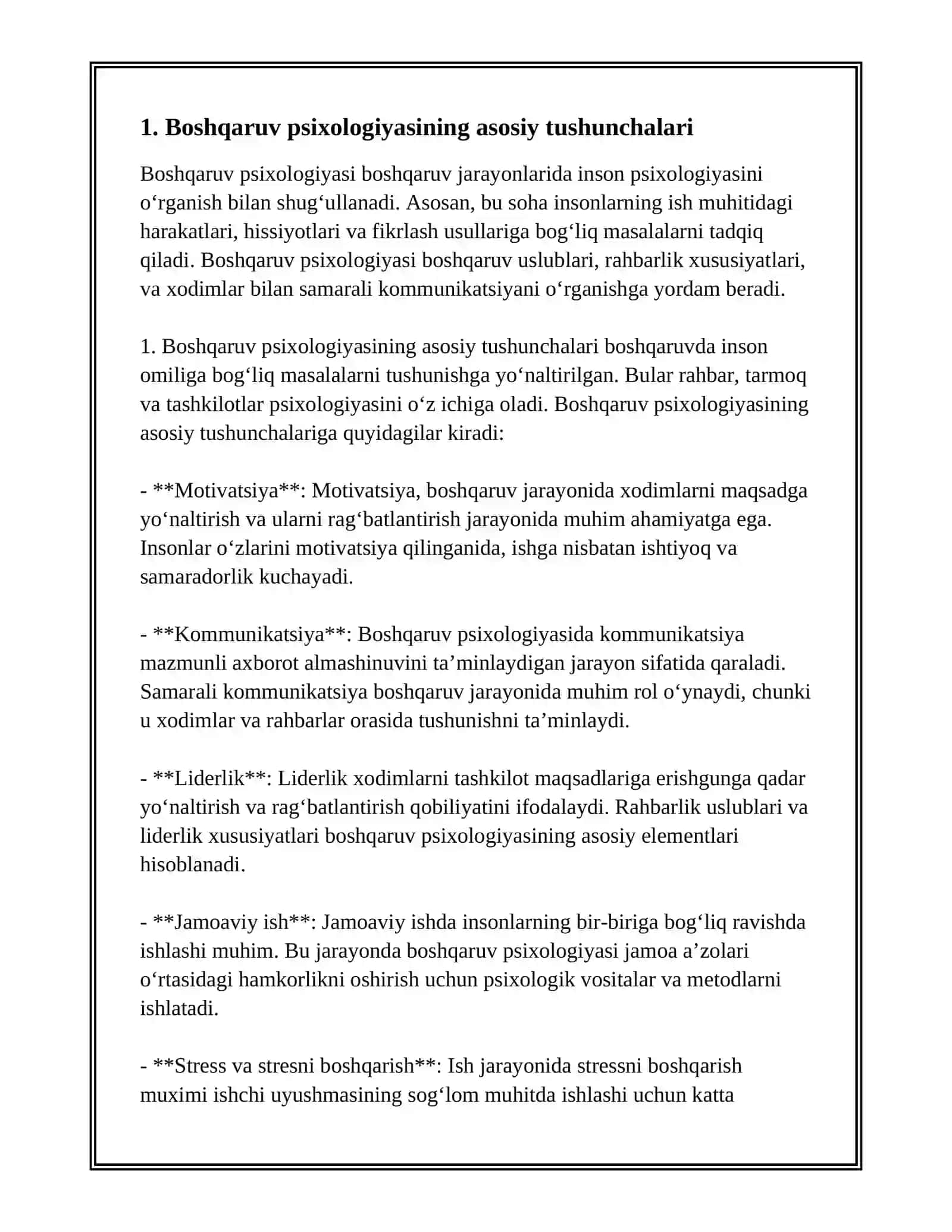 BOSHQARUV PSIXALOGIYASI. BASHQARUV USLUBLARI 3