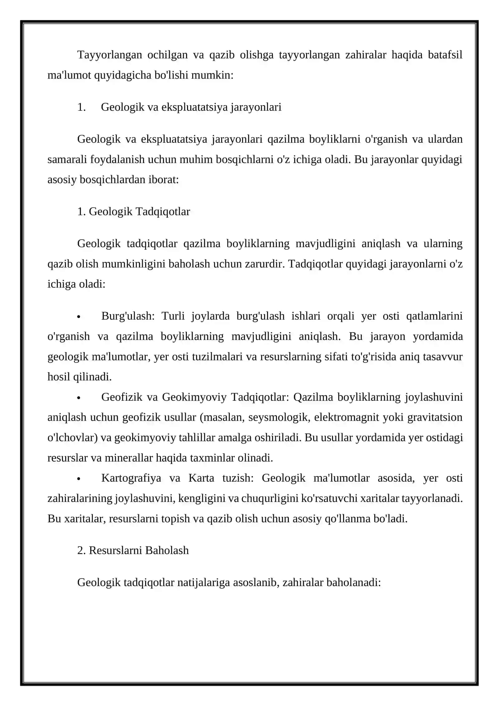 Tayyorlangan ochilgan va qazib olishga tayyorlangan zahiralar 3