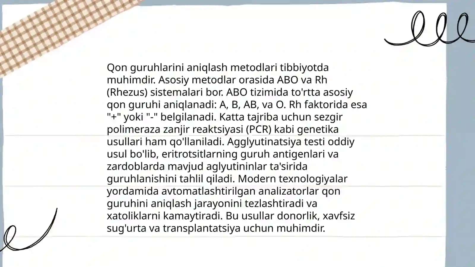 Qon guruhlarini aniqlash metodlari tibbiyotda 3