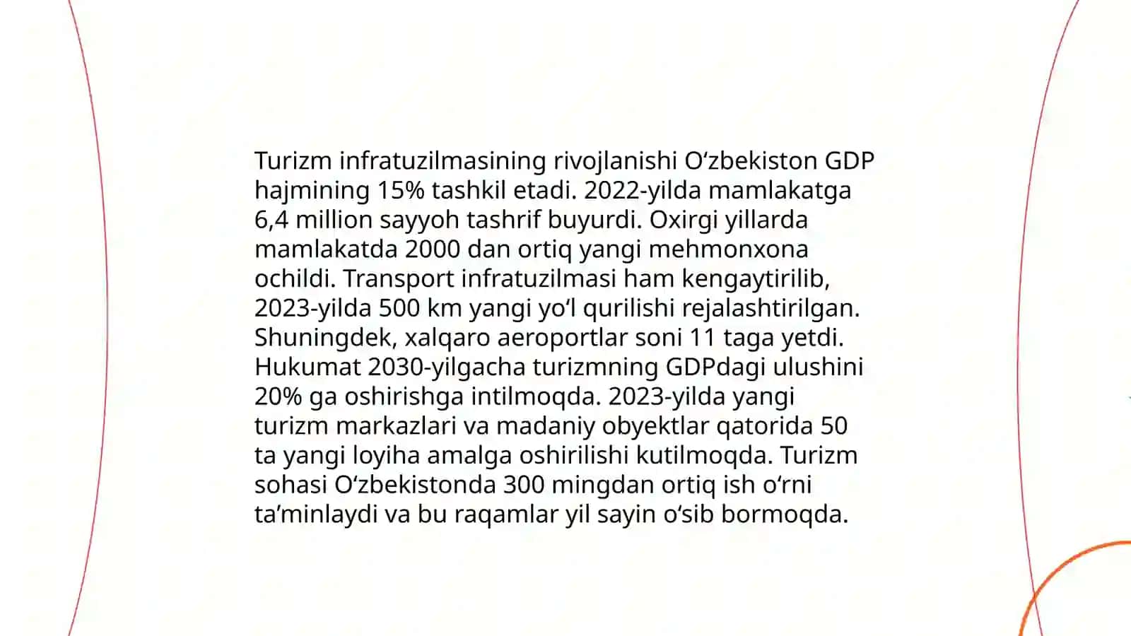 Turizm infratuzilmasining rivojlanishi 3