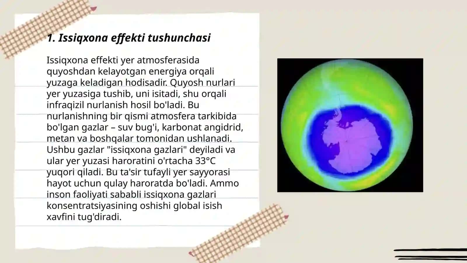 Issiqxona tahlili azon qatlami muommosi 3