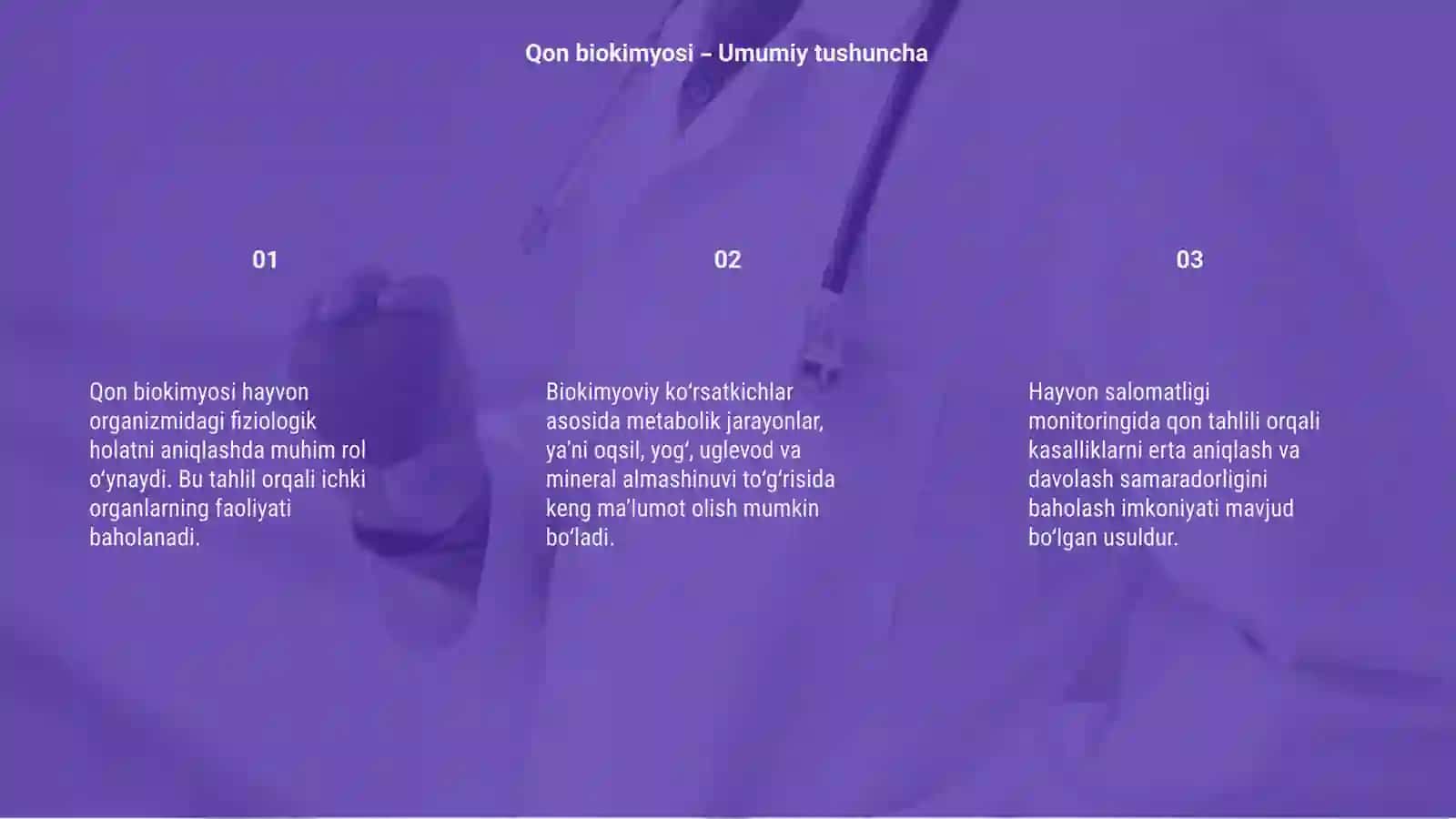 Qoni biokimyoviy koʻrsatgichlari hayvonlarda 3