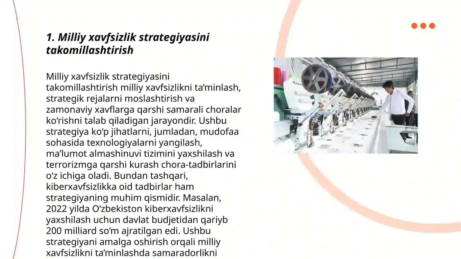 Milliy xavfsizlikni ta’minlash borasida amalga oshirilayotgan ishlar 3