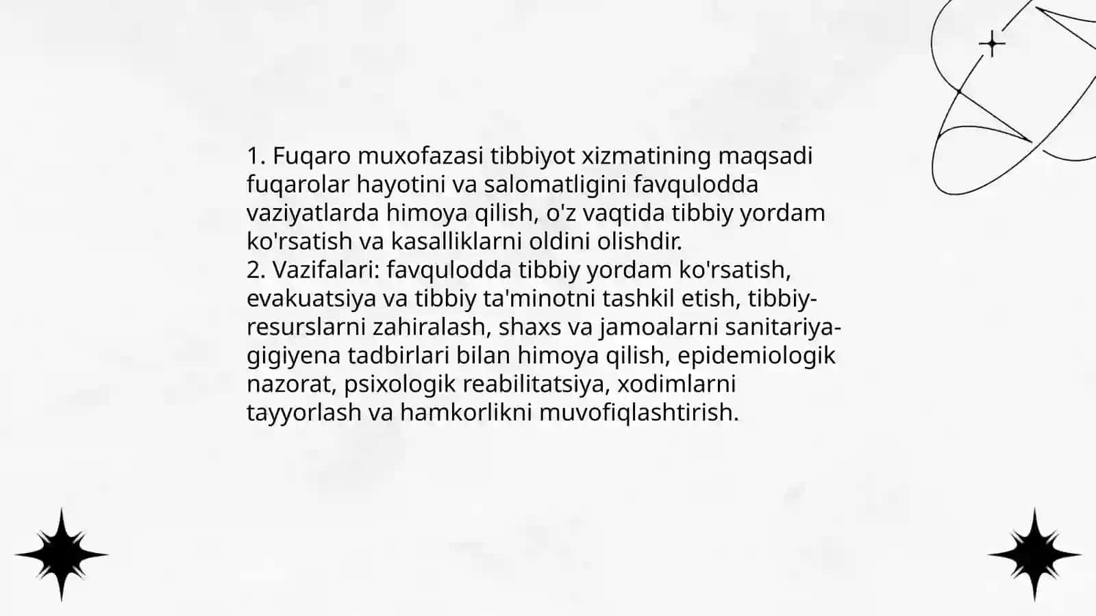 Fuqaro muxofazasi tibbiyot xizmati vazifasi tashkiliy tamoyillari 3